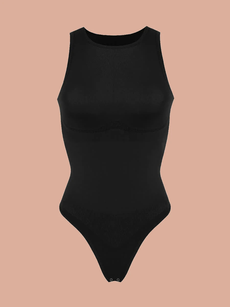 Eco-Comfort High Neck Thong Bodysuit