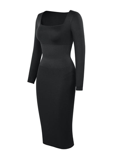 Built-in 360° Seamless Eco-Comfort Square Neck Shaper Dress