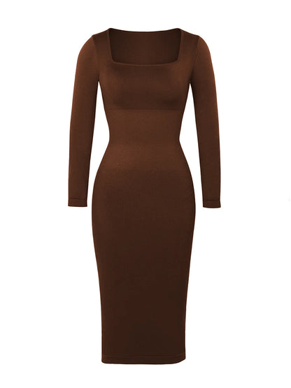 Built-in 360° Seamless Eco-Comfort Square Neck Shaper Dress